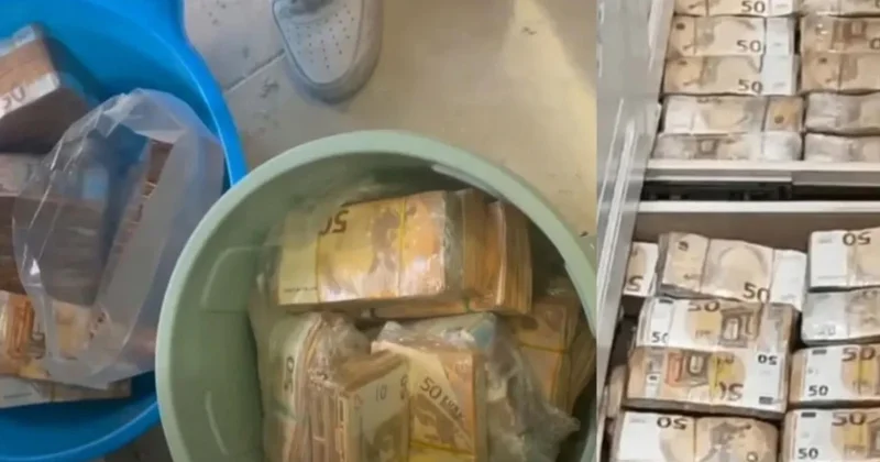 Puldan divar hörübmüşlər Milyonları vedrələrlə daşıdılar Video