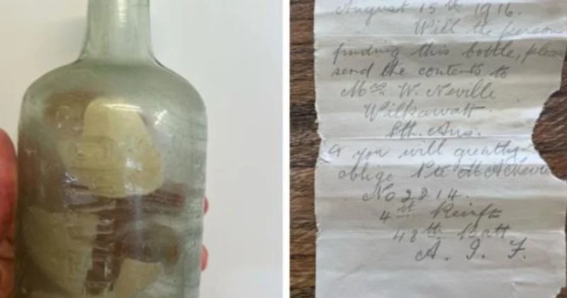 Birinci Dünya Müharibəsi əsgərlərinin məktubları tapılıb 100 ildən sonra dənizdəki butulkada