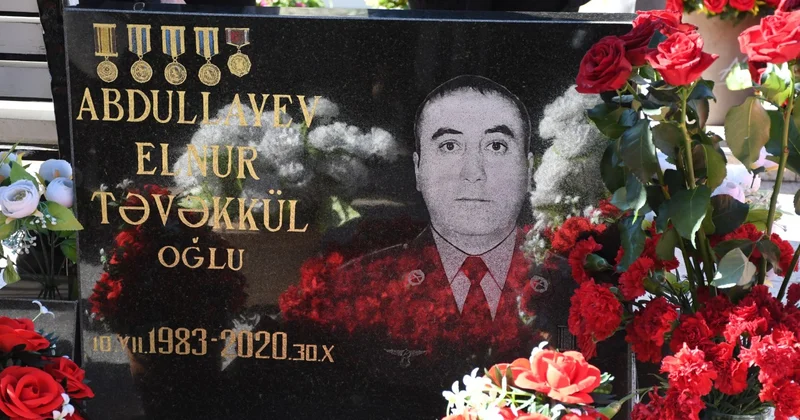 Vətən müharibəsi şəhidinin məzarı ziyarət olundu FOTOLAR