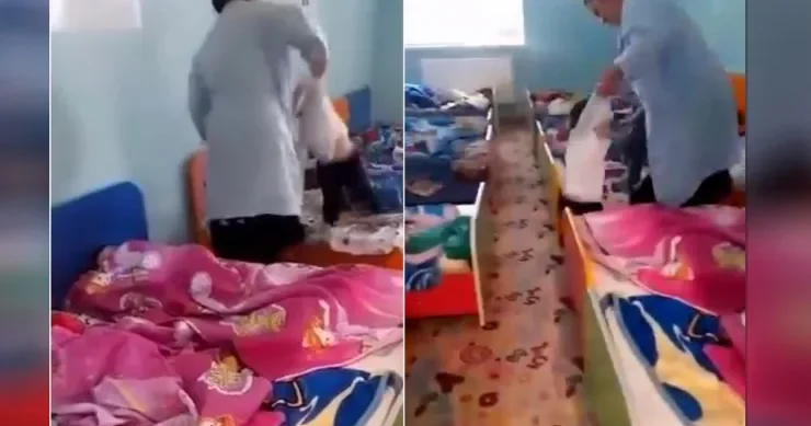 Bağçada uşağı döyən dayə işdən QOVULDU YENİLƏNİB VİDEO