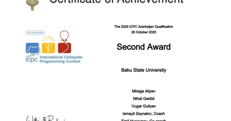 BDU nun komandası ICPC nin Azərbaycan üzrə final mərhələsinə vəsiqə qazanıb