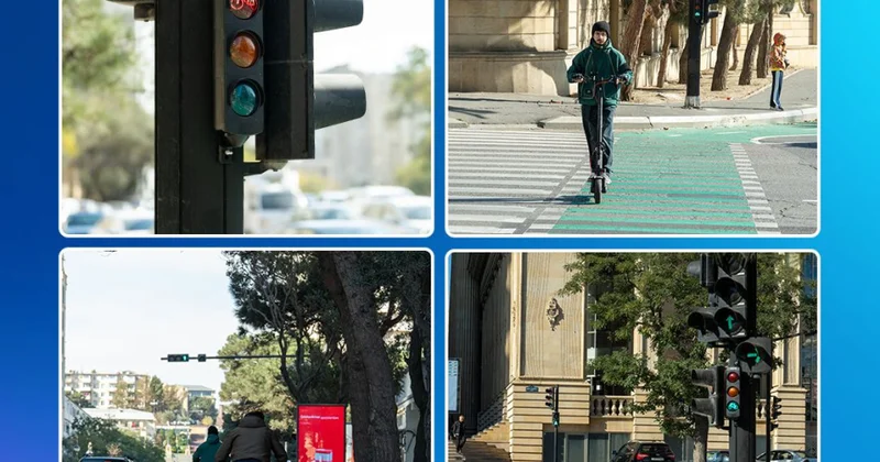 Paytaxtın 4 kəsişməsində işıqforlara yeni nəsil velosiped bölmələri quraşdırılıb