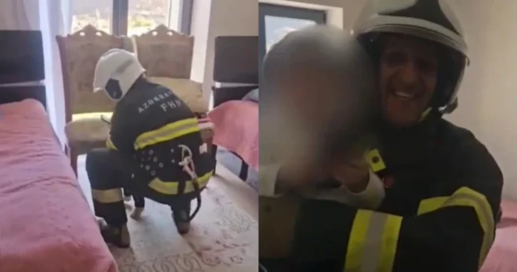 Сотрудники МЧС вызволили малолетнего ребёнка из запертой квартиры в Кяльбаджаре