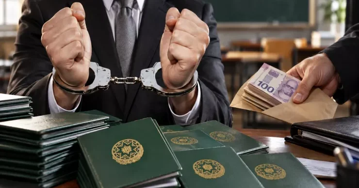 Azərbaycanda məktəb direktoru xadimənin attestatını 500 manata satdı