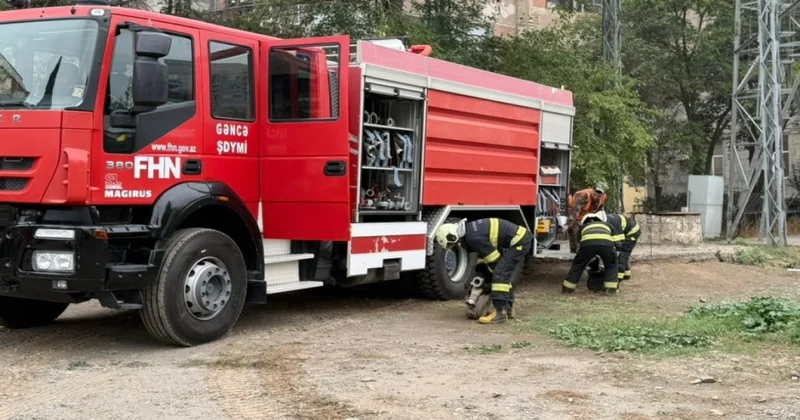 Gəncədə yanğın taktiki təlimi keçirilib