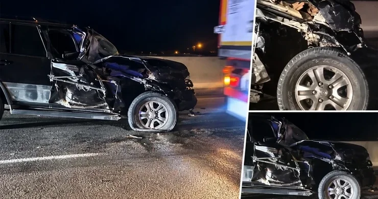Bakı Qazax yolunda Lexus KamAZ a çırpılıb: Xəsarət alan var + VİDEO