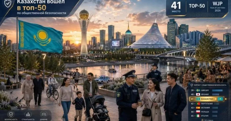 Qazaxıstan ictimai təhlükəsizlik üzrə ilk 50 ölkə siyahısında