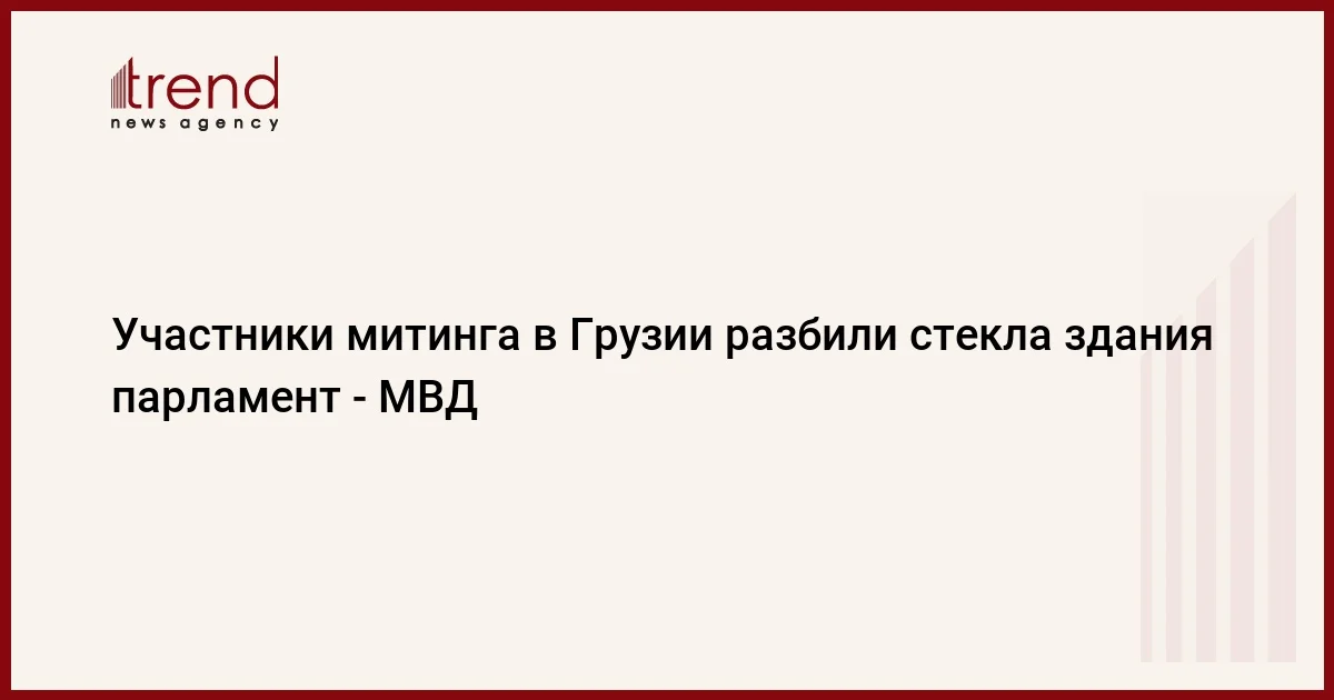 Участники митинга в Грузии разбили стекла здания парламент МВД