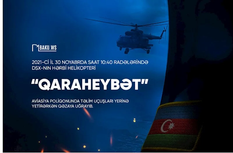 Qaraheybətdə hərbi helikopterin qəzaya uğramasından 3 il ötür