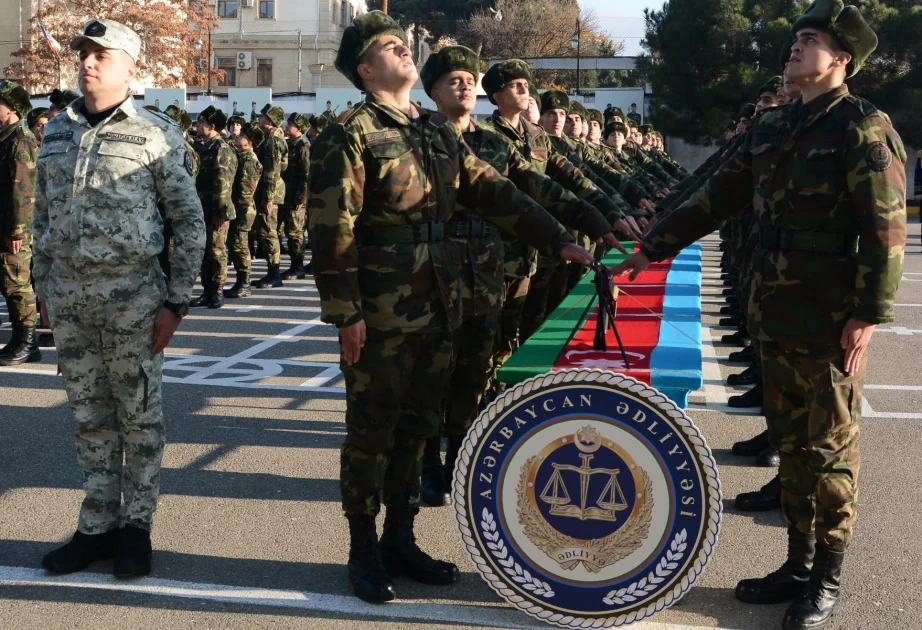 Penitensiar Xidmətin mühafizə alayında gənc əsgərlərin andiçmə mərasimi olub