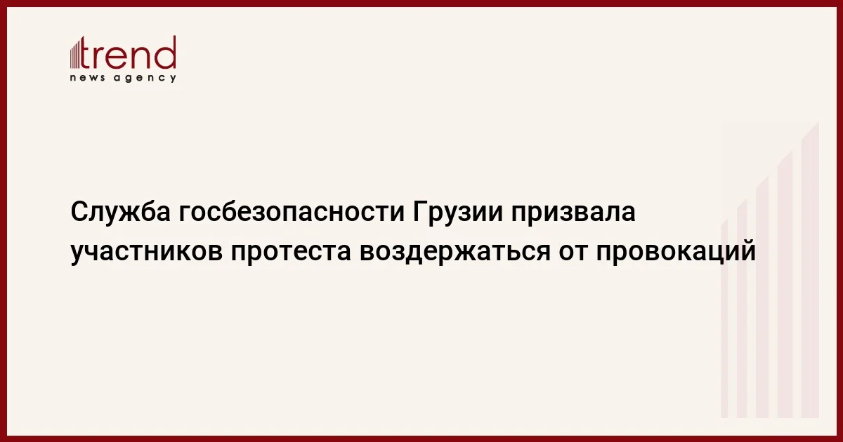 Служба госбезопасности Грузии призвала участников протеста воздержаться от провокаций