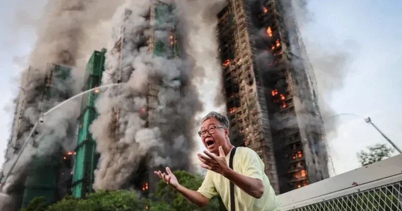 Həftənin şəkilləri: Honq Konqdakı dəhşətli yanğından tutmuş Kiyevə edilən Rusiya hücumuna qədər