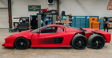 Unikal altı təkərli Ferrari superkarı internetdə nümayiş etdirilib...