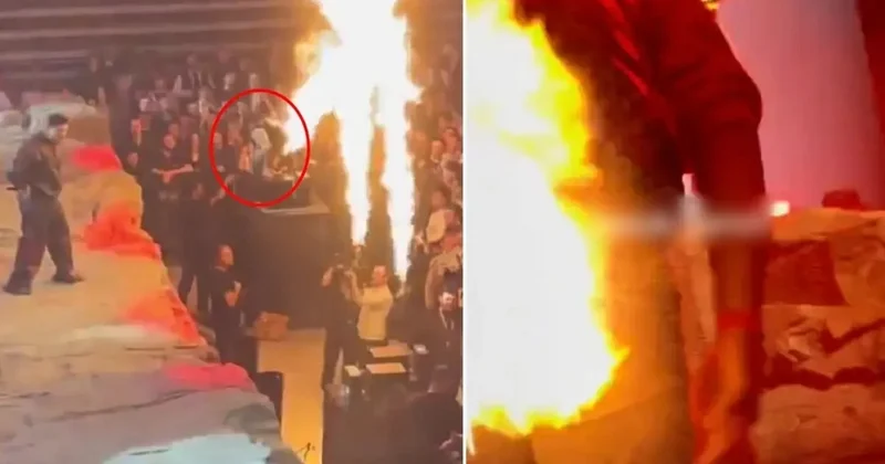 Məşhur sənətçinin konsertində kabus dolu anlar: qəfildən yandı FOTO