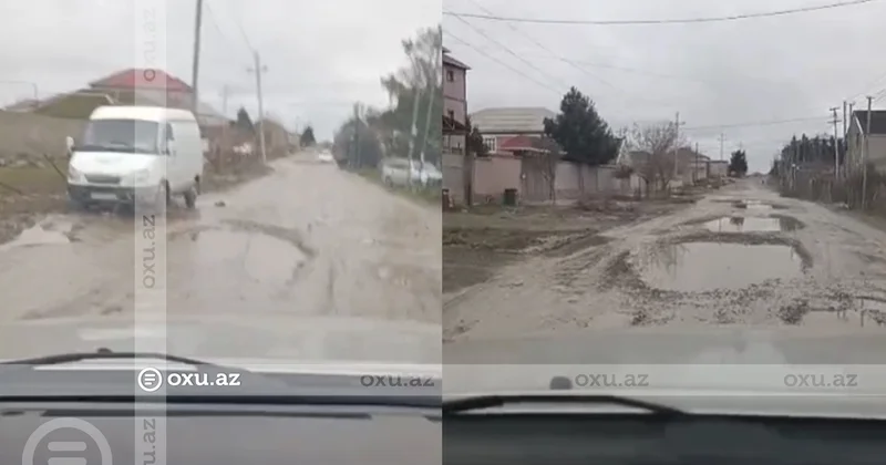 Avtomobillərə ziyan dəyir, piyadalar isə çətinlik çəkirlər: Saray qəsəbəsində YOL PROBLEMİ