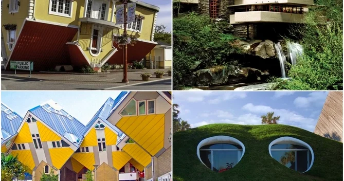 Şəlalənin, suyun üzərində yerləşir Dünyada heyrətə gətirən EVLƏR