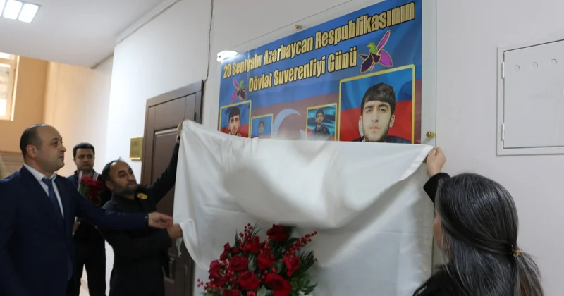 Kollecdə şəhidin xatirə lövhəsinin açılışı oldu FOTO