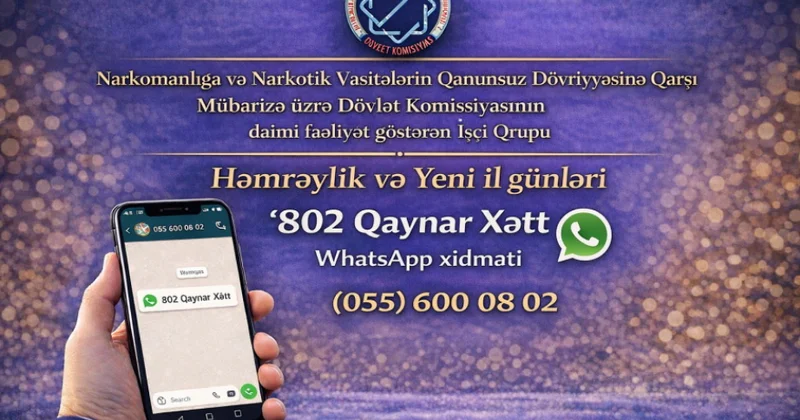 Bayram günlərində “802 Qaynar Xətt”i vatsap vasitəsilə vətəndaşlara xidmət göstərəcək