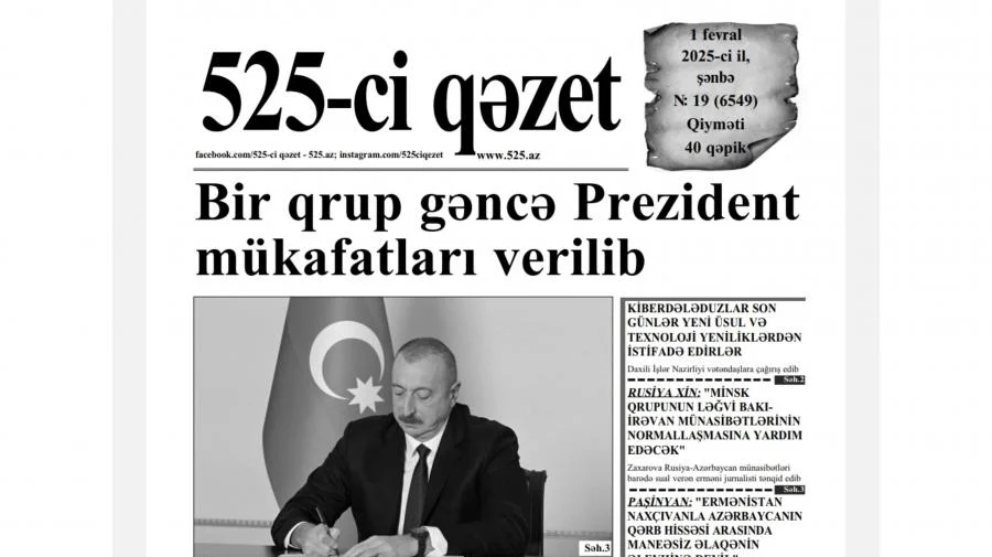 525 ci qəzet “525 ci qəzet”in 1 fevral sayında nələr var? ANONS