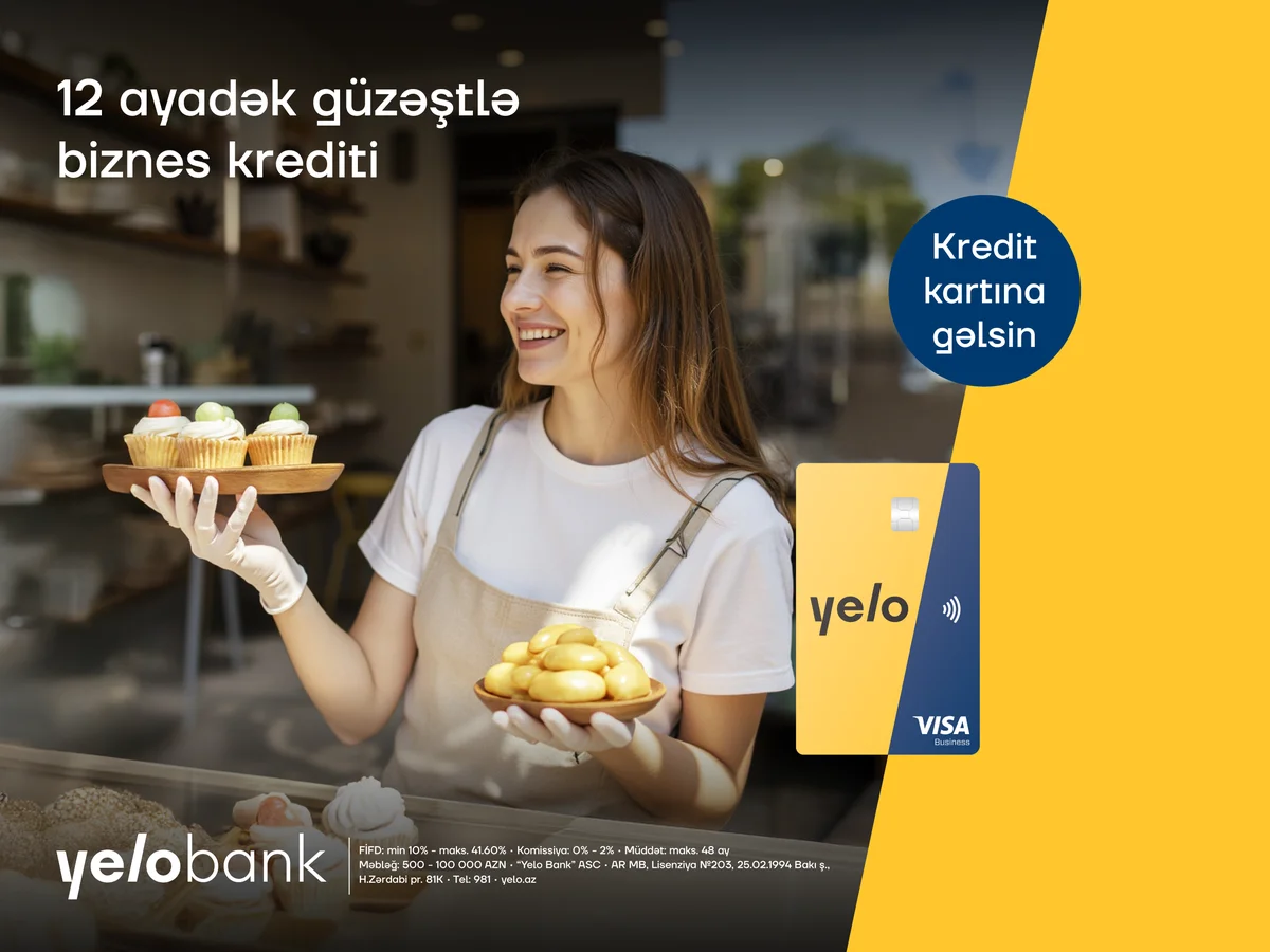 Biznesini böyütmək istəyənlərə Yelo Bank dan sərfəli təklif!