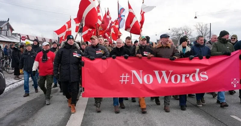 В Дании у посольства США прошла акция протеста из за ситуации с Гренландией