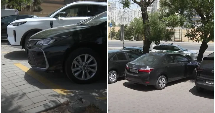 Автохамы оккупировали тротуар в центре Баку: пешеходы в опасности