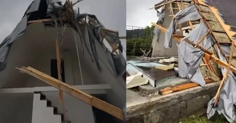 Qəbələdə güclü külək evi dağıtdı KONKRET