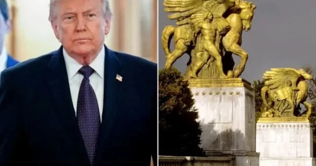 250 illik yubileyə Vaşinqton belə hazırlaşır Bürünc at heykəlinin üzərinə...