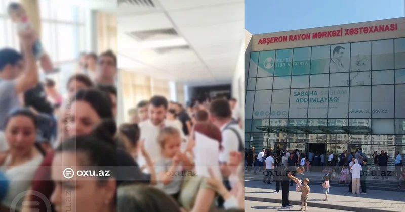 Abşeron Mərkəzi Xəstəxanasında BİABIRÇI vəziyyət: Növbədə gözləyənlər, əzilənlər, XAOS