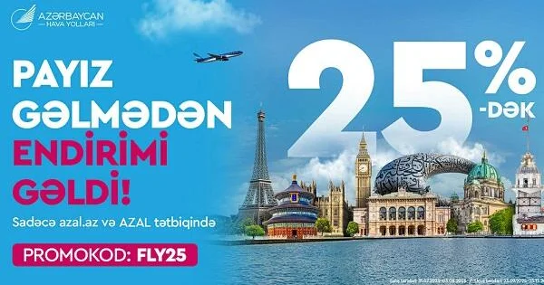 AZAL la sərfəli uçuşlar: 25% dək endirimlə səyahət edin!