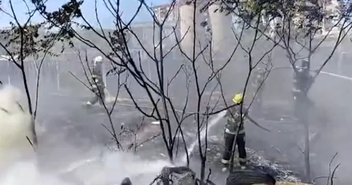Bakıdakı yanğın söndürüldü VİDEO