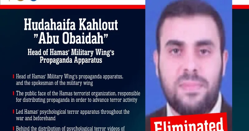İsrail ordusu HAMAS ın sözçüsü Əbu Ubeydənin öldürüldüyünü təsdiqləyib YENİLƏNİB 1