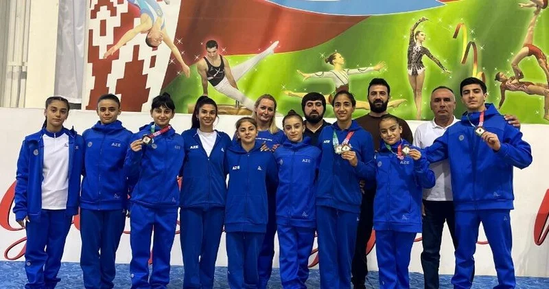 İdman gimnastlarımız Açıq kubokda medallar qazanıblar FOTO