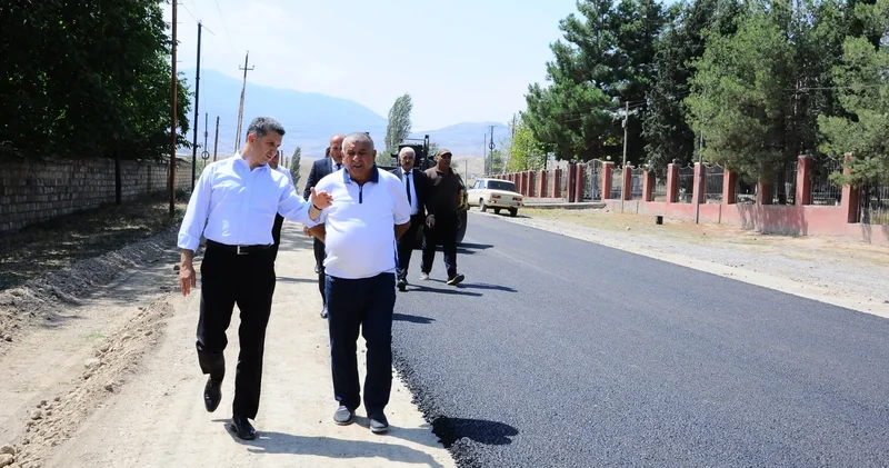İcra başçısı asfaltlanma işləri ilə tanış oldu FOTOLAR