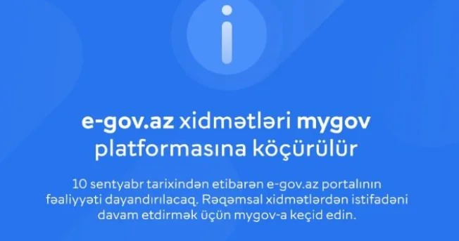 portalının fəaliyyəti dayandırılır, xidmətlər mygov a köçürülür
