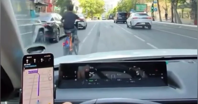 Velosiped sürən uşaq təhlükə yaratdı “Qəza olsa, günahkar kim olacaq?”