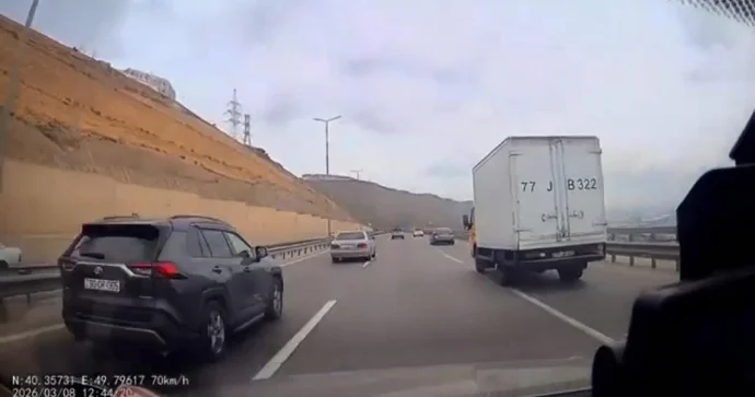 Bu yolda manevr etmək qəza riskini artırır XƏBƏRDARLIQ VİDEO