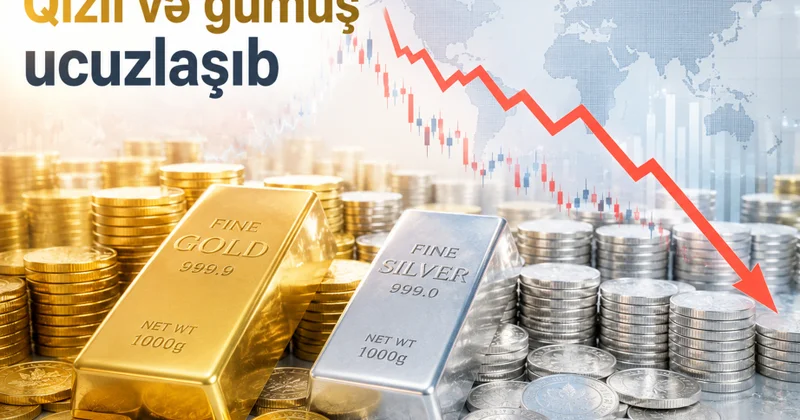 Qızıl və gümüşün qiyməti azalıb
