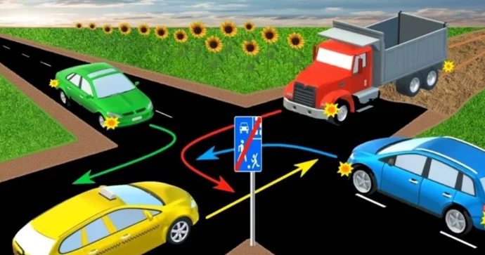 Bu yolayrıcında keçmə ardıcıllığı necə olmalıdır? DOĞRU CAVAB