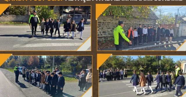 Qaxda yol polisi azyaşlı piyadaları maarifləndirib