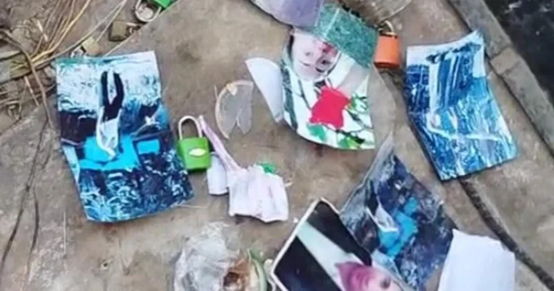 Qazaxda qəbiristanlıqda qəribə hadisə məzarın yanında cadu tapıldı VİDEO FOTO