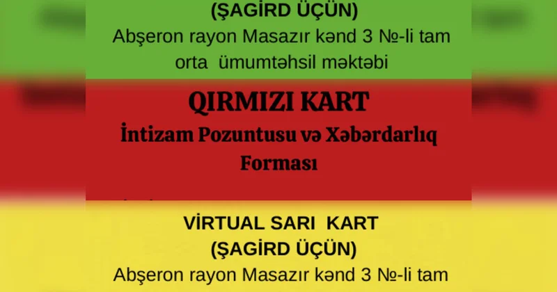 Şagirdlərə də qırmızı kart göstərək? Fotolar