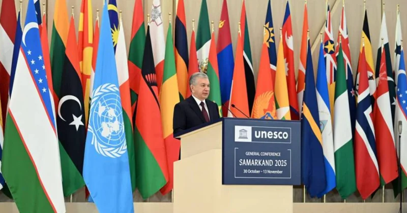 Özbəkistan Prezidenti UNESCO nun Səmərqənd sessiyasında təklif və təşəbbüslərlə çıxış edib