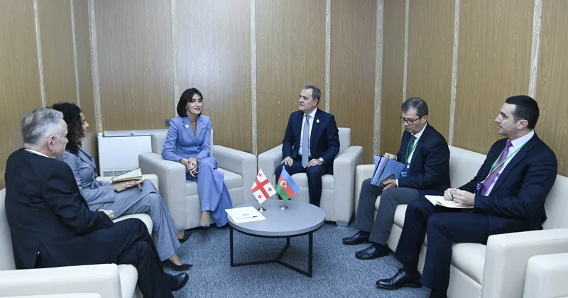 Ceyhun Bayramov gürcü həmkarı ilə Səmərqənddə görüşdü