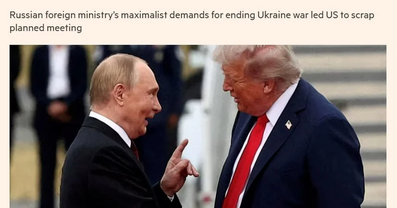 Financial Times раскрыла причину отмены саммита Путина и Трампа в Будапеште