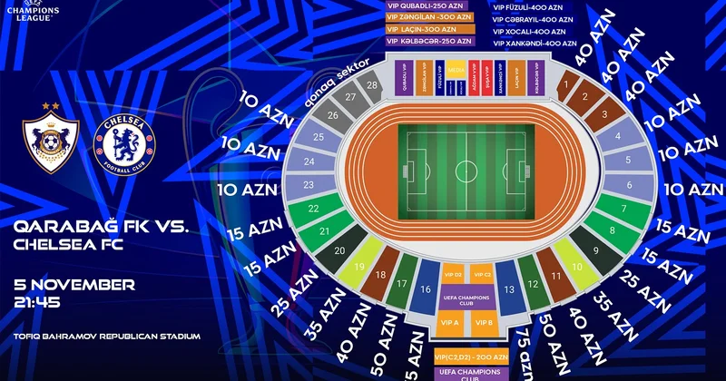 Около 90% билетов матча Карабах Челси уже распроданы