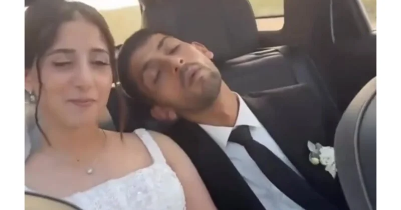 Bəy şadlıq sarayına çatmamış yuxuya getdi (Video)