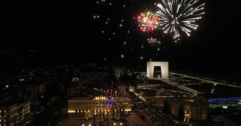 Xankəndidə bayram atəşfəşanlığından GÖRÜNTÜLƏR