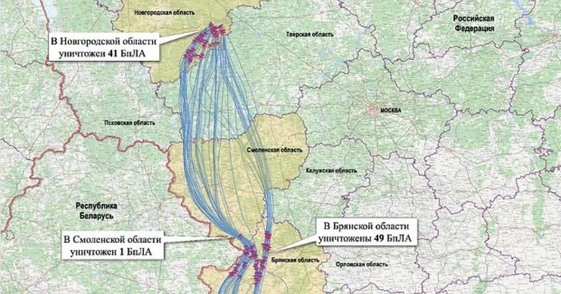 Putinin iqamətgahını vurmağa çalışan PUA ların xəritəsi