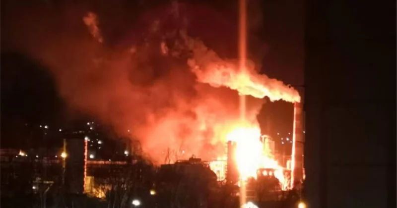 Ukraynadan Krasnodara PUA HÜCUMU Neft emalı zavodu alovlara QƏRQ OLDU VİDEO